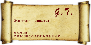Gerner Tamara névjegykártya